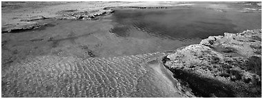 Turquoise thermal pool. Yellowstone National Park (Panoramic black and white)