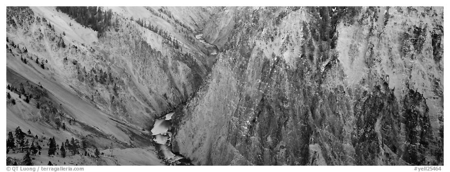 Grand Canyon of Yellowstone. Yellowstone National Park (black and white)