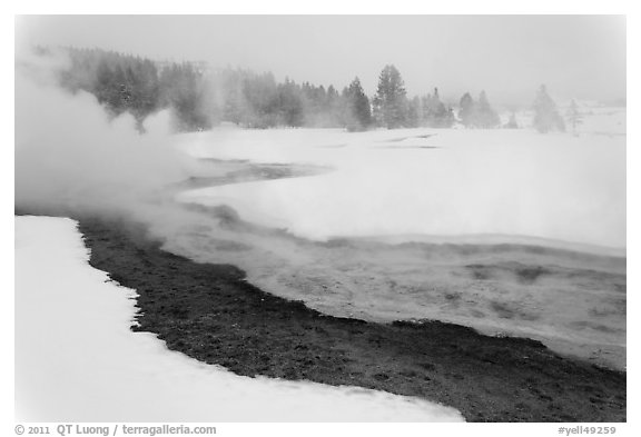 Upper Geyser Basin in winter. Yellowstone National Park, Wyoming, USA.