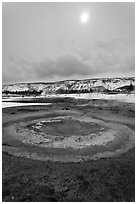 Mustard Spring. Yellowstone National Park, Wyoming, USA. (black and white)