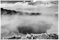 Sapphire Pool. Yellowstone National Park ( black and white)