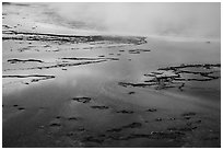 Bacterial mats, Grand Prismatic Springs. Yellowstone National Park ( black and white)