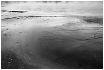 Terraces and Bacterial mats, Grand Prismatic Springs. Yellowstone National Park ( black and white)