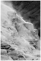 Canary Springs and hills. Yellowstone National Park ( black and white)