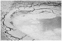 Boiling mudpot, Artist Paint Pots. Yellowstone National Park ( black and white)
