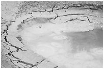 Boiling mudpot, Artist Paint Pots. Yellowstone National Park ( black and white)