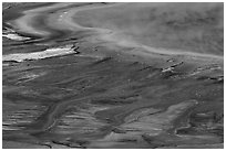 Grand Prismatic Spring detail from above. Yellowstone National Park ( black and white)