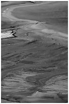 Vivid colors of microbial mats around Grand Prismatic Spring. Yellowstone National Park ( black and white)