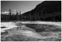 Emerald Pool, Black Sand Basin. Yellowstone National Park ( black and white)