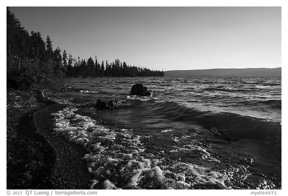 Lewis Lake. Yellowstone National Park (black and white)