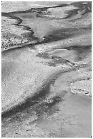 Detail of colorful algaes, Biscuit Basin. Yellowstone National Park, Wyoming, USA. (black and white)