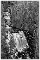 Kepler cascades. Yellowstone National Park ( black and white)