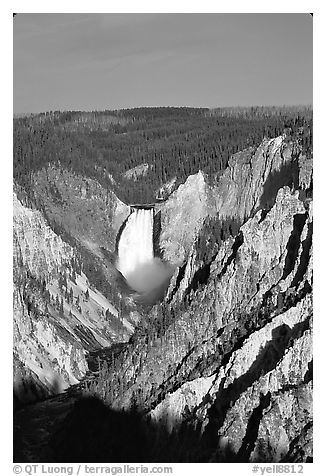 Falls of the Yellowstone River, early morning. Yellowstone National Park, Wyoming, USA.