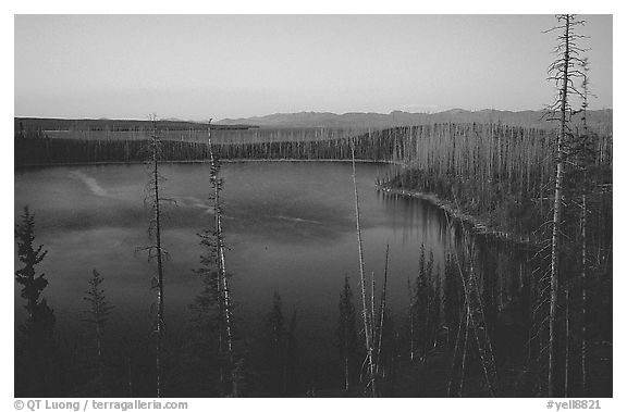 West Thumb at dusk. Yellowstone National Park, Wyoming, USA.