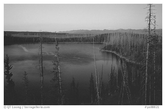 West Thumb at dusk. Yellowstone National Park, Wyoming, USA.