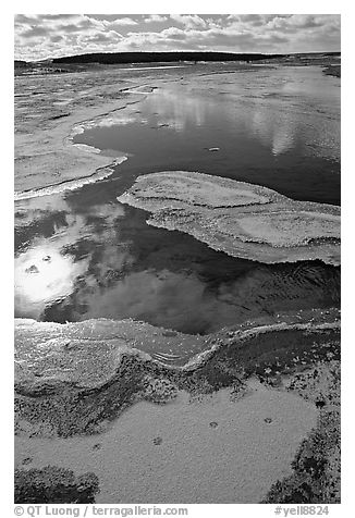 Frost along the Firehole River. Yellowstone National Park, Wyoming, USA.