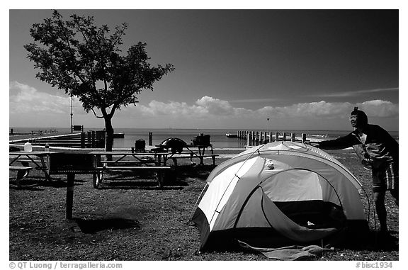 Camping on Elliott Key. Biscayne National Park, Florida, USA.