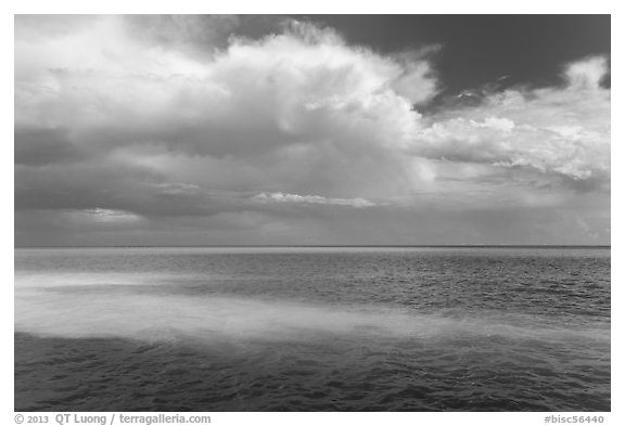 Sand bars, light and clouds, Atlantic Ocean. Biscayne National Park, Florida, USA.