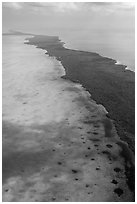Aerial view of Biscayne Bay and Elliott Key. Biscayne National Park ( black and white)