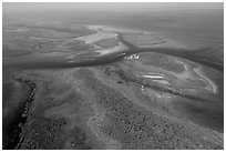 Aerial view of Ceasar Creek. Biscayne National Park ( black and white)