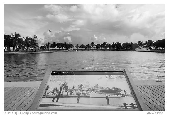 Clould and mangroves, Boca Chita Key. Biscayne National Park (black and white)