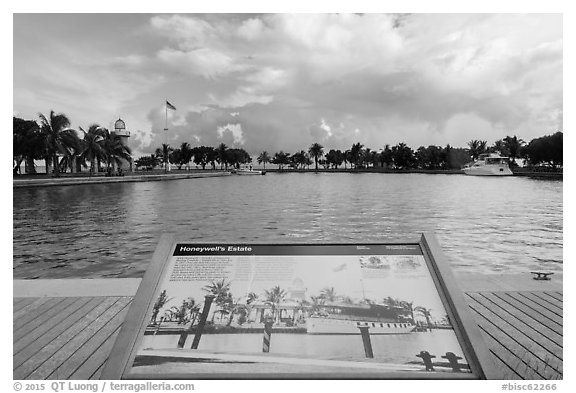 Clould and mangroves, Boca Chita Key. Biscayne National Park (black and white)