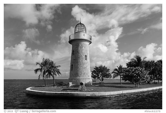 Lighthouse, Boca Chita Key. Biscayne National Park (black and white)