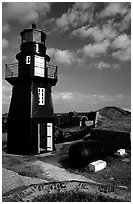 Fort Jefferson lighthouse, early morning. Dry Tortugas National Park, Florida, USA. (black and white)