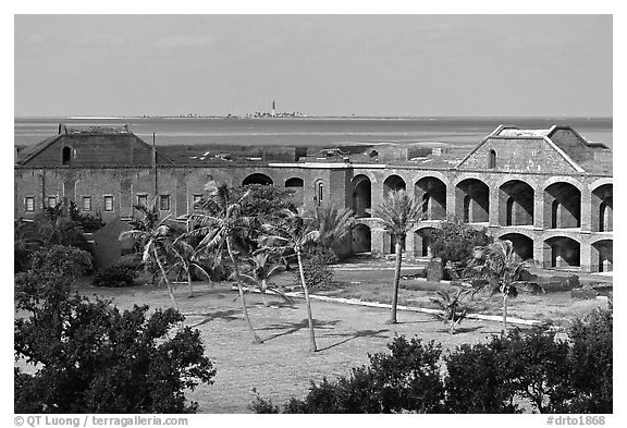 Inside Fort Jefferson. Dry Tortugas National Park (black and white)