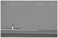 Loggerhead Key and lighthouse. Dry Tortugas National Park, Florida, USA. (black and white)