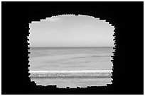 Turquoise waters framed by a cannon embrasure in Fort Jefferson. Dry Tortugas National Park ( black and white)