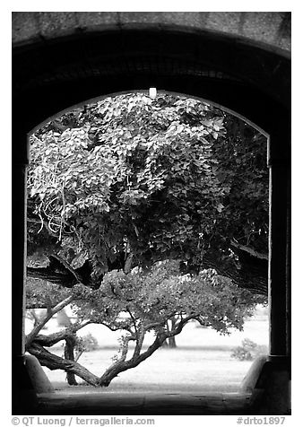 Entrance of Fort Jefferson. Dry Tortugas National Park (black and white)