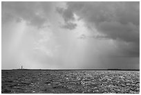 Loggerhead and Garden Key under approaching tropical storm. Dry Tortugas National Park, Florida, USA. (black and white)