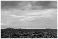 Loggerhead and Garden Key under clearing tropical storm. Dry Tortugas National Park ( black and white)