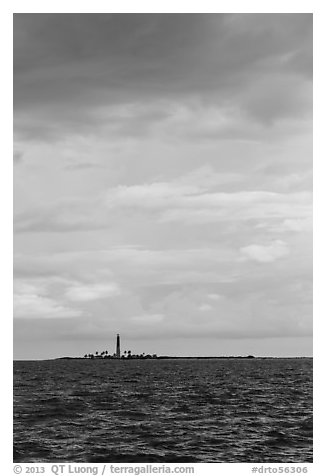 Loggerhead Key under storm sky. Dry Tortugas National Park (black and white)