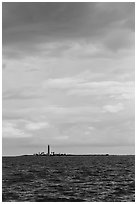 Loggerhead Key under storm sky. Dry Tortugas National Park ( black and white)