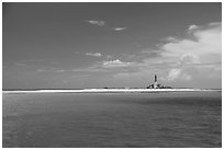 Turquoise waters around Loggerhead key. Dry Tortugas National Park, Florida, USA. (black and white)