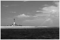 Lighthouse and deck, Loggerhead Key. Dry Tortugas National Park, Florida, USA. (black and white)