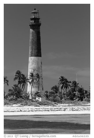 150-feet Loggerhead Light. Dry Tortugas National Park (black and white)