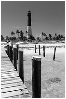 Deck and  Dry Tortugas Light Station, Loggerhead Key. Dry Tortugas National Park, Florida, USA. (black and white)