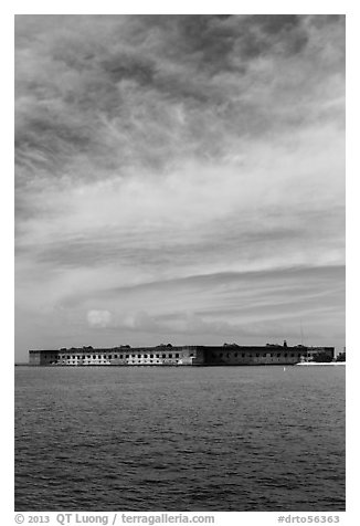 Fort Jefferson and cloud above Gulf waters. Dry Tortugas National Park, Florida, USA.