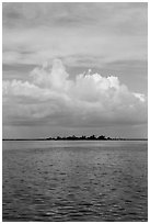 Long Key and cloud. Dry Tortugas National Park, Florida, USA. (black and white)