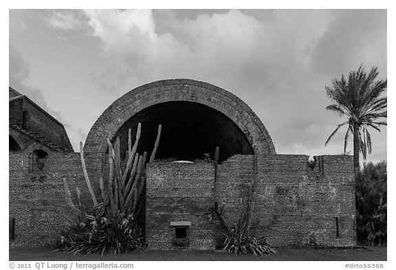 Powder magazine at sunset. Dry Tortugas National Park (black and white)