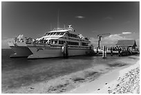 Yankee Freedom Ferry. Dry Tortugas National Park, Florida, USA. (black and white)