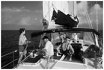 Sailing in the Gulf. Dry Tortugas National Park, Florida, USA. (black and white)