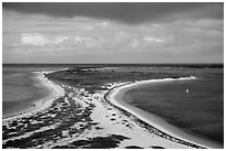 Bush Key connected to Garden Key by sand bar in 2013. Dry Tortugas National Park ( black and white)