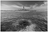 Coral head and Loggerhead Key light. Dry Tortugas National Park ( black and white)