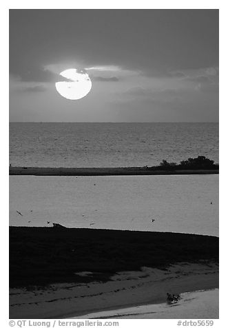 Sun rising over Long Key. Dry Tortugas National Park, Florida, USA.