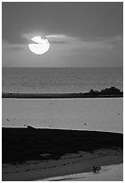 Sun rising over Long Key. Dry Tortugas National Park, Florida, USA. (black and white)