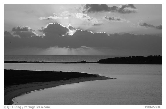 Sunrise over Long Key and Bush Key. Dry Tortugas National Park, Florida, USA.